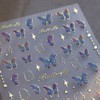 Pink Purple Butterfly Nail Stickers 5D Embossed Metallic Star Nail