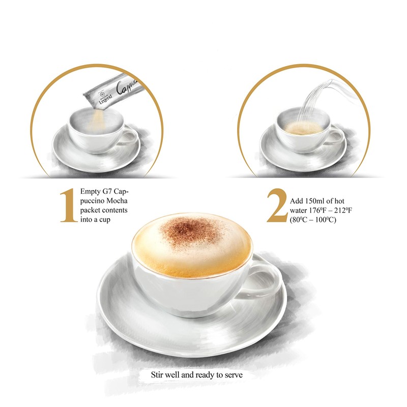 1 Pack - Instant Coffee Cappuccino Hazelnut Flavor - Cappuccino