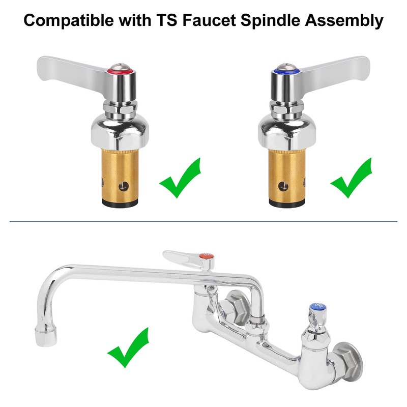 TNROTED Hot and Cold Side Handle Stem Assembly, Brass Spindle