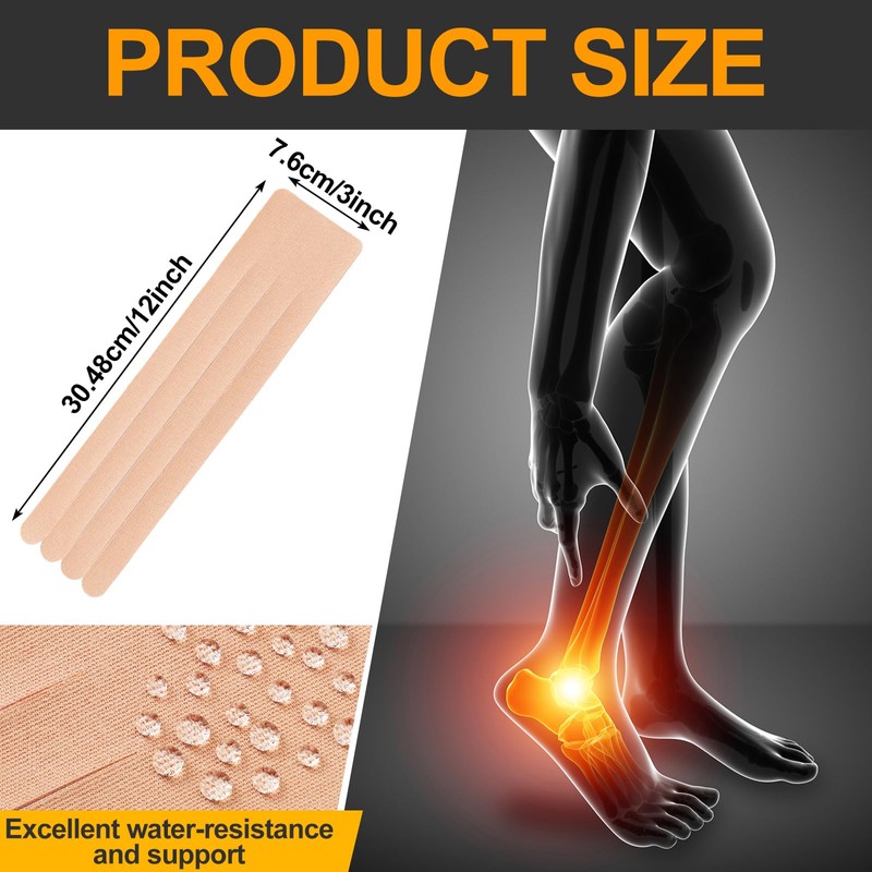 Geiserailie 30 Pcs Precut Lymphatic Drainage Tape Kinesiology Precut Fan