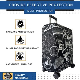 Meetravel Luggage Covers For Suitcase Tsa Approved,Suitcase Cover Protector Fit 26-28 Inch Luggage,Washable Elastic Stretchy Anti-scratch