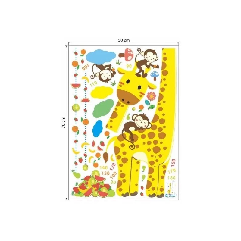 DaraBaby Vinil Decorativo Infantil Medición Regla Crecimiento Jirafa