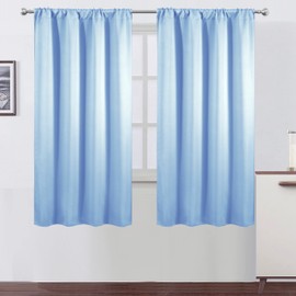 LEMOMO Blackout Curtains 42 x 63 inch/Sky Blue Curtains Set of 2 Panels/Thermal Insulated Room Darkening Bedroom Curtains