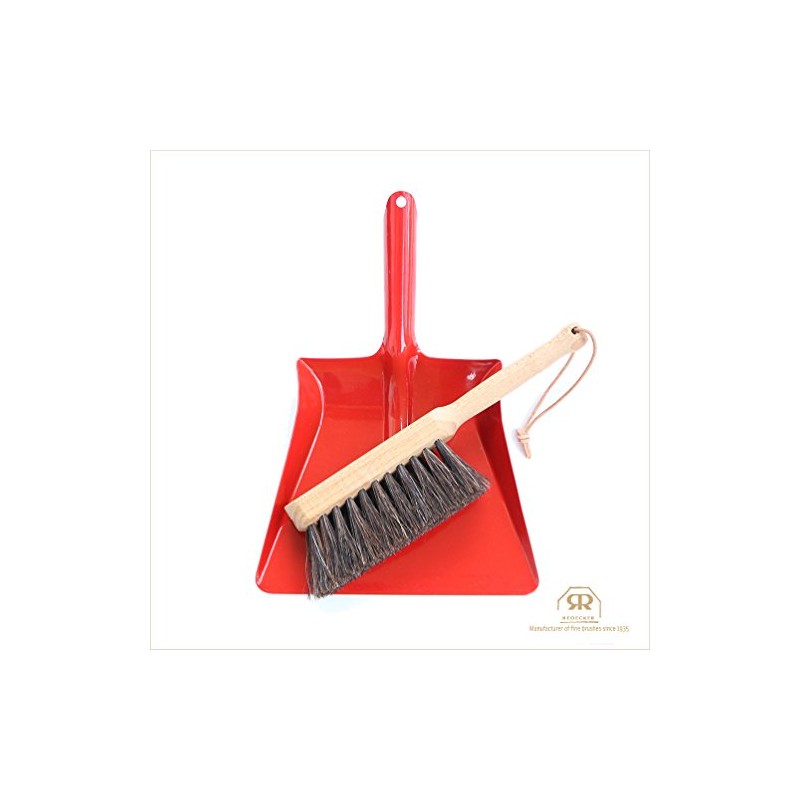 Redecker Mini Dust Pan Set, Large, Red
