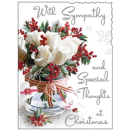 Jonny Javelin With Sympathy And Special Thoughts At Christmas Card - Vase Of Flowers