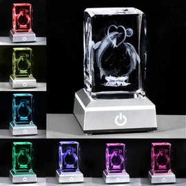 Kertari K9 Crystal Dolphin, 3D, LED Bedside Light, Stylish, Interior, Object, Healing, Genuine, Gift, Birthdays, Wedding Anniversaries, Popular for Women, Wife, Girlfriend, Christmas, New Year