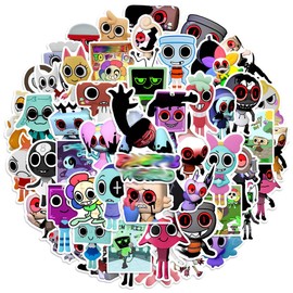 World for Dandys Stickers, 50 Pcs Dandys Figure Vinyl Waterproof DIY Sticker Decals for Party, Water Bottle Scrapbook Laptop Skateboard Computer for Teens Fans