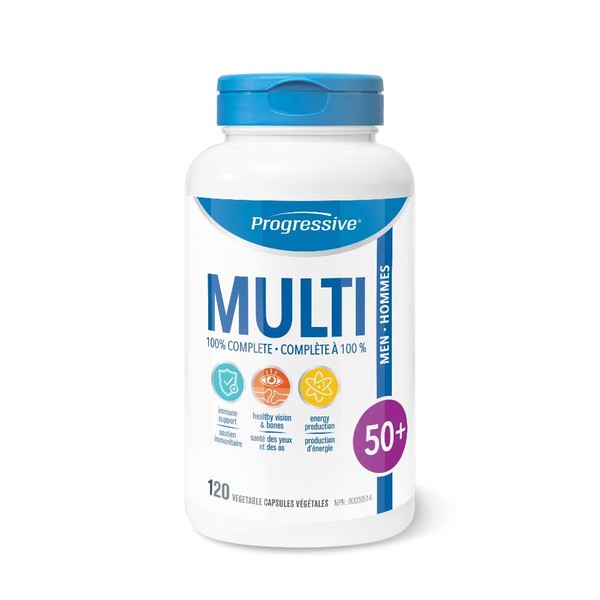 MultiVitamin Men 50+ - 120 Capsules | Made with Saw Palmetto, Lycopene, Hawthorn, Maca and Antioxidants