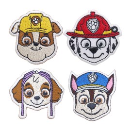 Octory 4 PCS Paw Cartoon Iron On Patch for Clothing Saw On/Iron On Embroidered Patch Applique for Jeans, Hats, Bags