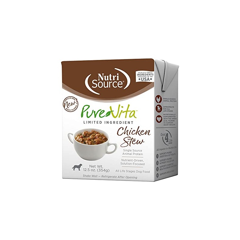 PureVita Grain Inclusive Chicken Stew Wet Dog Food, 12.5 oz