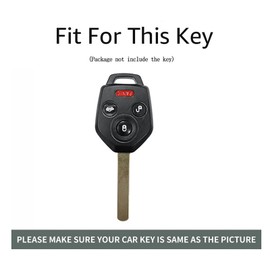 ontto Car Key Fob Cover Case fit for Subaru 2008-2023 Ascent BRZ Crosstrek Forester Impreza Legacy Outback Solterra WRX STI XV Key holder Metal Leather Shell bag keyring keychain accessories Black 4