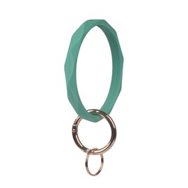 YAKA Silicone Wrist Rhombic Keychain Circle Bracelet Rubber Bangle Round Keyring (Mint Green)