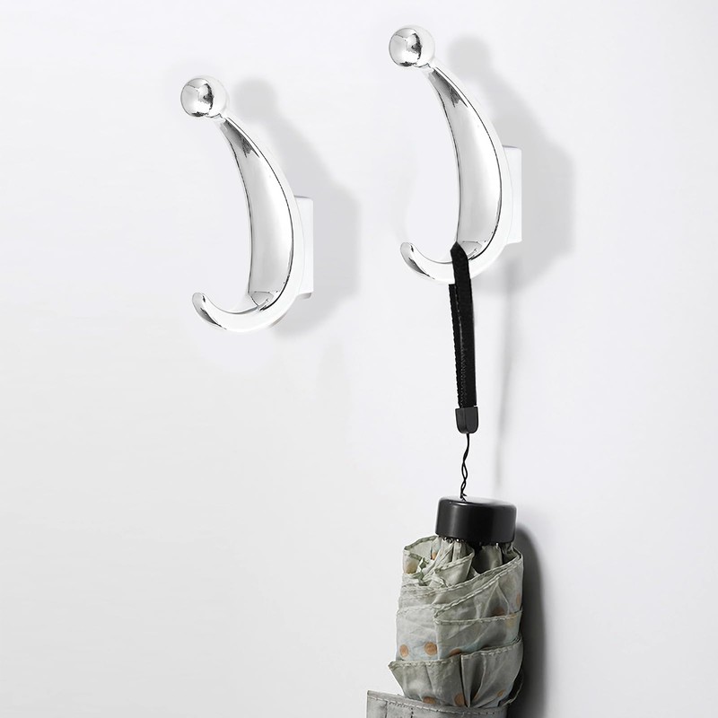 Yundoza 2 Pack Bathroom Towel Hook, Screw in Zinc Alloy