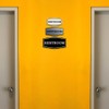 Fancy Restroom Sign (Blue/Gold) - Small