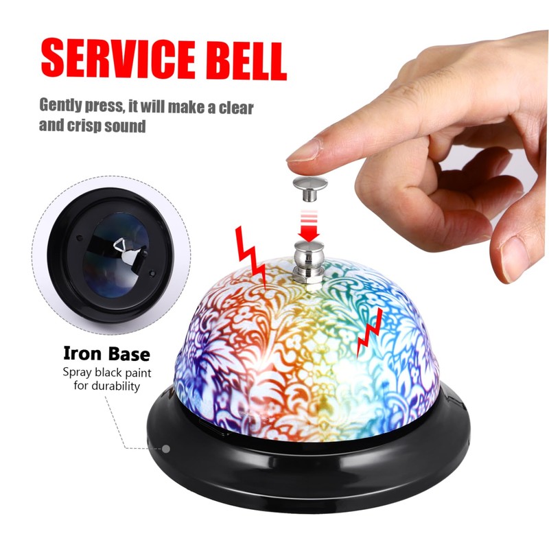 Toyvian Tabletop Bell, Call Bell, Dinner Bell, Service Bell, Call