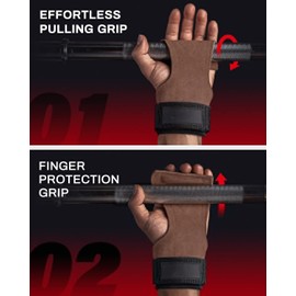 Padded Weight Lifting Straps Deadlift with Wrist Support, Gym Gloves for Weightlifting and Workout, Grips Hand Men Women (1 Pair)