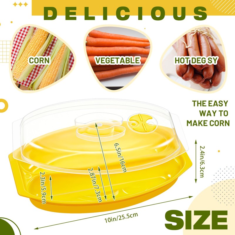 SiliFine 1 Pcs Microwave Corn Steamer with Lid Fast &