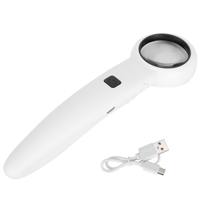 LED Magnifying Glass Set USB Charging Handheld Magnifier with Lights