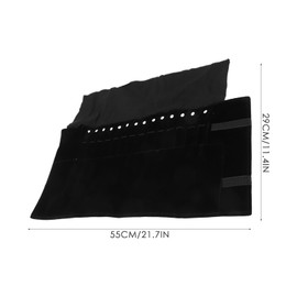 WRITWAA Portable Flannel Travel Jewelry Case Roll Bag Organizer, Multifunction Luxury Flannel Jewelry Roll Bag, Foldable Ring Storage Bag Earrings Necklace Roll Organizer Pouch, Black