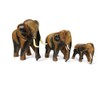 Purity Style Wooden Elephant Ornament Carved Walking (Medium 15cm)
