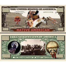 NATIVE AMERICAN MILLION DOLLAR BILL (5 bills)