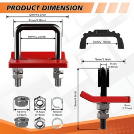TIROL Hitch Tightener Anti-Rattle Clamp - Heavy Duty Hitch Stabilizer for 1.25" to 2" Trailer Hitches Reduce Movement on Hitch Mount Hitch Tray Cargo Carrier Bike Rack, RV Trailer Accessories (Red)