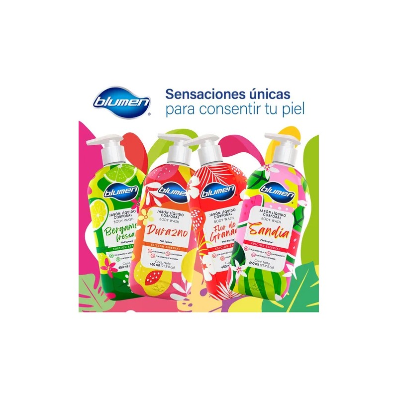 Jabón Líquido Corporal Blumen Durazno 650ml