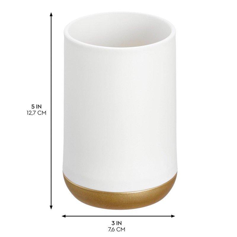iDesign Toothbrush Holder with 3 Divided Sections for Bathroom or