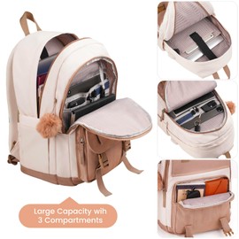 MOMUVO School Backpacks for Teen Girls Women,15.6 Inch Laptop School Book Bag Cute College Backpack Bookbag for Students