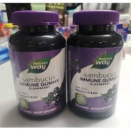 Nature’s Way (2) Nature’s Way Immune Support Sambucus Elderberry Gummies 120 Ct Each Bottle
