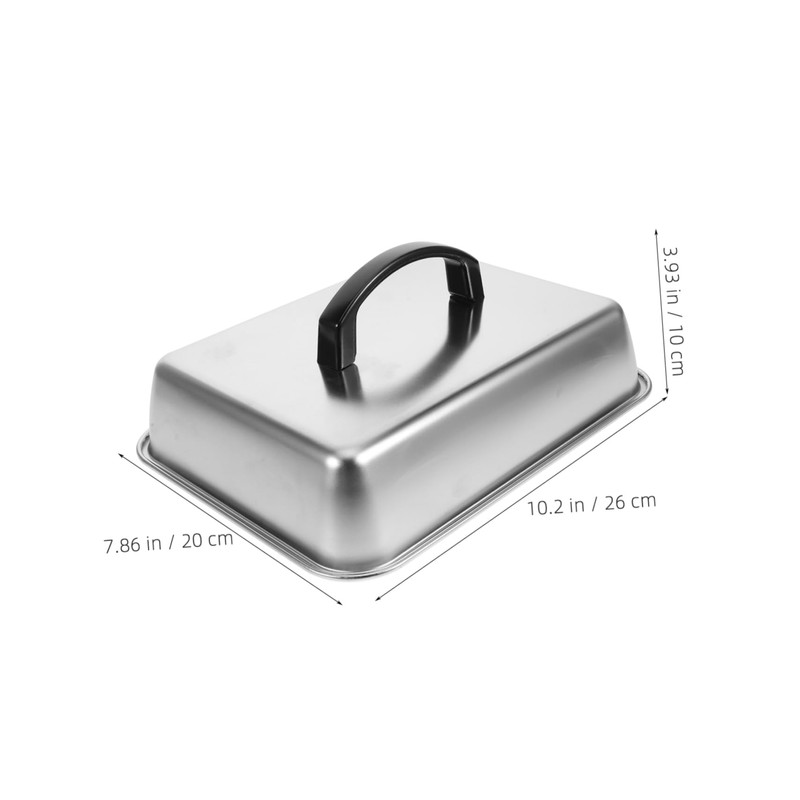 Toddmomy Stainless Steel Rectangular Basting Cover Lid Heat Resistant Cheese