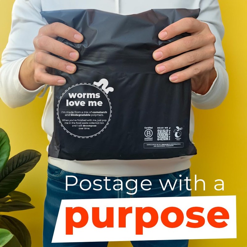 Simplelifeco UK Eco Friendly Compostable Mailing Bags (Medium: 12 x