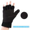 OMECHY Winter Knitted Fingerless Wool Gloves Thermal Insulation Warm Convertible