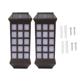 2 Sets Solar Wall Sconce LED White Light Intelligent Control Wall Lamp for Patio Courtyard Decoration