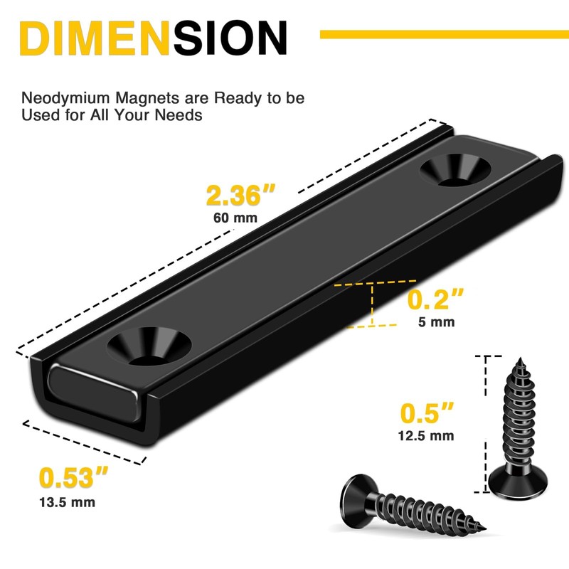 DIYMAG Strong Neodymium Rectangular Magnets 24Pack, 2.36" x 0.53" x