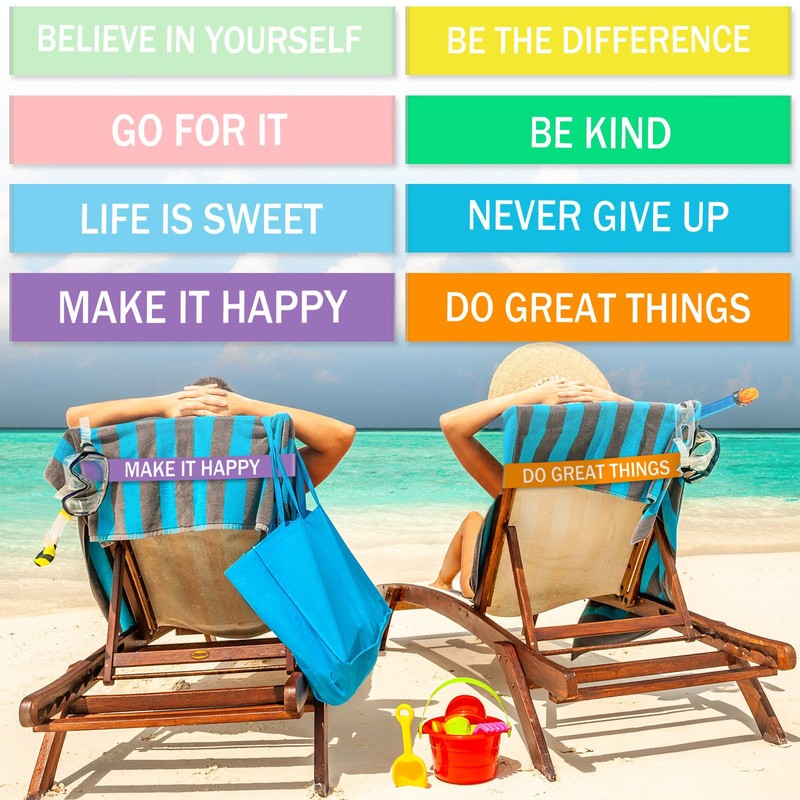 Boao 8 Pack Towel Bands for Beach Chair, Pool &