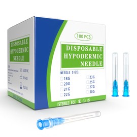 23G 25mm Needles, Disposable Dispensing Lab Supplies,100Pcs Dispensing Needle with Cap, Individually Sealed Wrapped for Scientific, Measuring and Refilling
