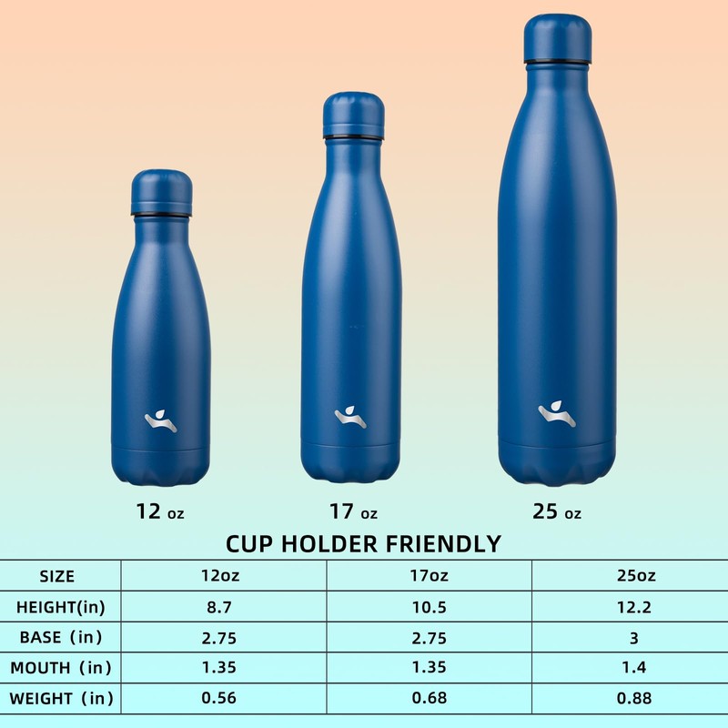 Konokyo Insulated Water Bottles,17 oz Double Wall Stainless Steel Vacumm