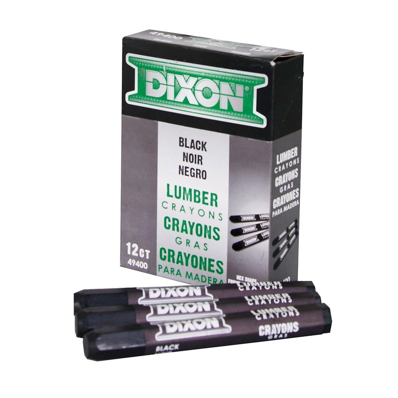 Dixon Lumber Crayons, Carbon Black, 12/Box (49400)