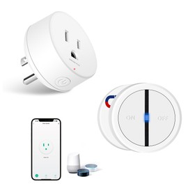 WiFi Smart Outlet Plug with Remote,GreenCycle 1PK Portable Remote Control Outlet Plug with 1PK Magnetic Base Remote,Compatible with Tuya/Smart Life Alexa and Google Home,10A/1500W,TUV FCC List(2.4G)