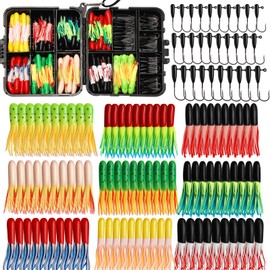 Dovesun 120pcs Tube Baits with Jig Heads Kit, Soft Plastic Tube Baits 90Pcs 1/32oz 1/25oz 1/16oz 30Pcs Tube Jigs Crappie Lures Kit for Walleye Trout Bass Crappie