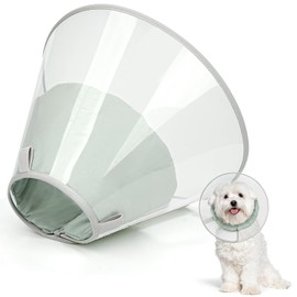 Supet Dog Cone Collar to Stop Licking with Soft Pad, Clear Elizabeth Recovery Collar after Surgery, Neutering, Injury, Pet Head Cone Alternative for Large, Medium, Small Dogs (Green,XS)