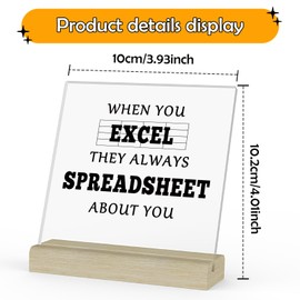 Excel Spreadsheet Gifts Excel Gift for Coworkers Acrylic Plaque with Stand Spreadsheet Gifts for HR CPA Accountant Gift Humor Keepsake Gift for Boss Colleague Friend Christmas Birthday Gift