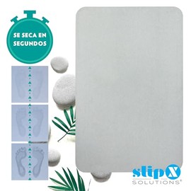 SlipX Solutions Tapete para baño de Piedra, tapete para regadera de Tierra de diatomeas de 45x35 cm | Alfombra de baño antiderrapante y Absorbente de Secado rápido | Color Gris