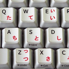 JAPANESE HIRAGANA-ENGLISH NON-TRANSPARENT KEYBOARD LABELS ON WHITE BACKGROUND for DESKTOP, LAPTOP and NOTEBOOK