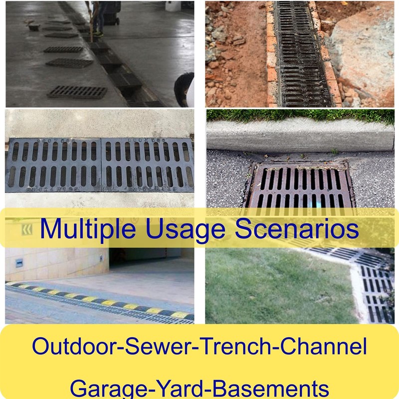MOSINSBO Cast Iron Drain Grate 17x4 in, B-Class 28100 lbs