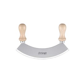 Gustav HI422118N 18 cm Single Hachoir/ Mezzaluna Herb Chopper with Light Wood Handle, Silver