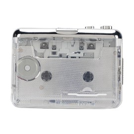 Zopsc Portable Cassette Tape Player Cassette Recorder USB to MP3 Converter with 3.5mm Noise Canceling Headphone for PC Laptop Transparent