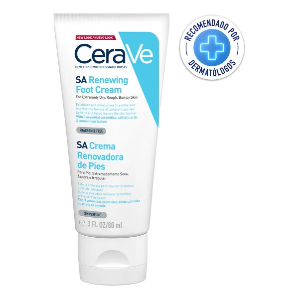 CeraVe SA Crema Renovadora para pies con ácido salicílico para