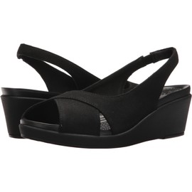Crocs Women's Leigh Ann Slingback Wedge Sandal, Black/Black, 4 M US